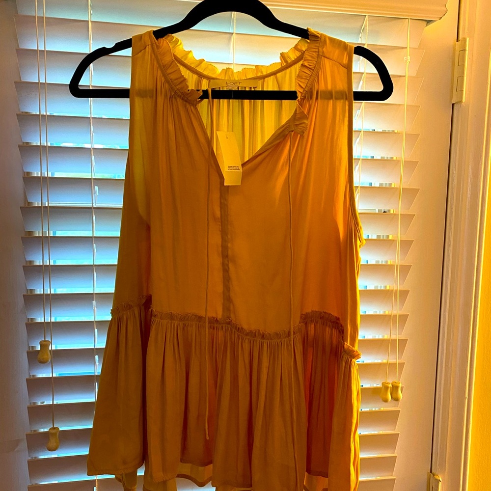 Mustard silk tank top